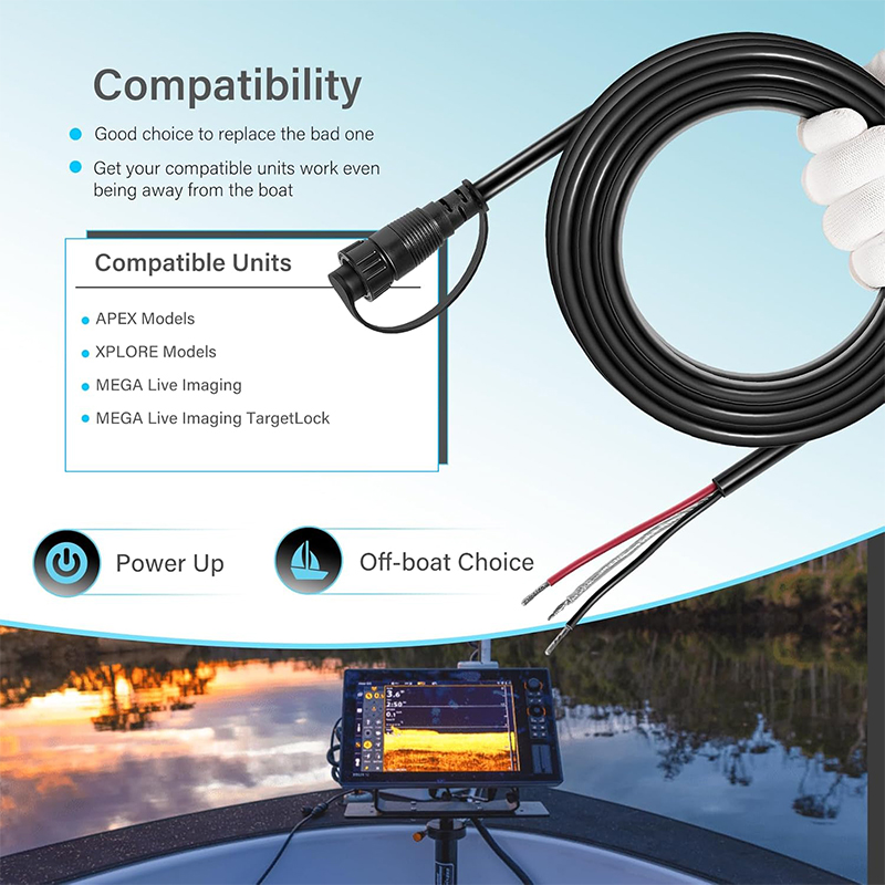 720110-1 PC13 Power Cable for  - огляд і ціна Fish Finder
